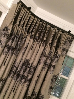 Pleated curtains made in Leamington Spa