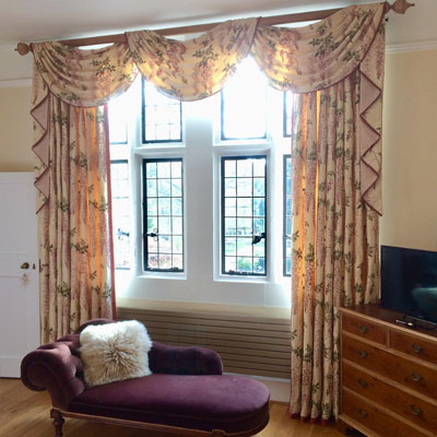 Bespoke curtains for bay window